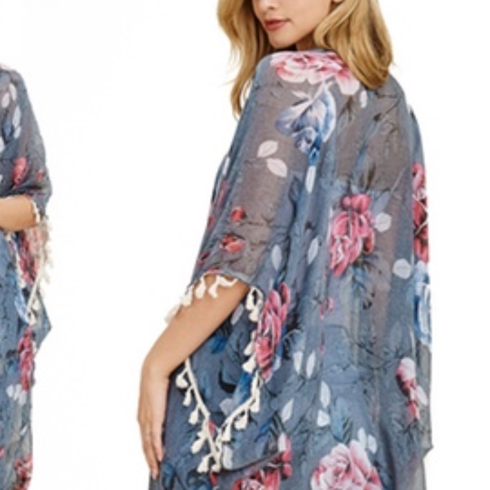 BOHO Floral Tassel KIMONO New! - Picture 5 of 5
